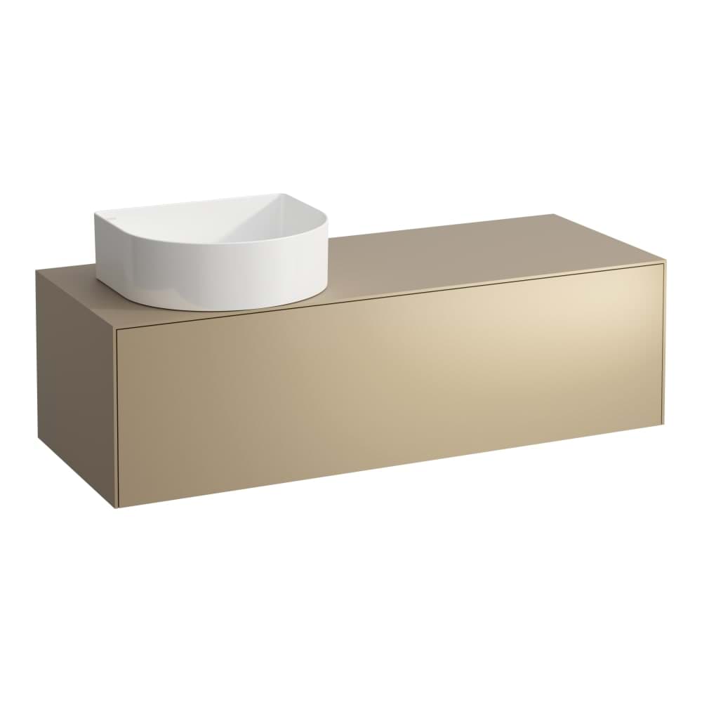 LAUFEN SONAR Skříňka pod umyvadlo, s 1 zásuvkou, pro umyvadlové mísy H812340, H812341, H812342, H812343, s výřezem vlevo 1175 x 455 x 340 mm #H4054220341421 - 142 - Titan & nero marquina