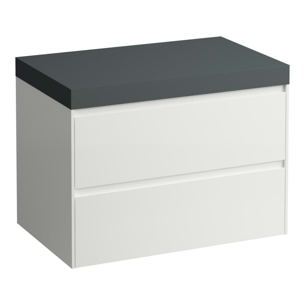LAUFEN LANI Modulární sestava 800, umyvadlová deska 65 mm (.266 šedá traffic), bez výřezu, se 2 zásuvkami 785 x 495 x 580 mm #H4055501129991 - 999 - Multicolour
