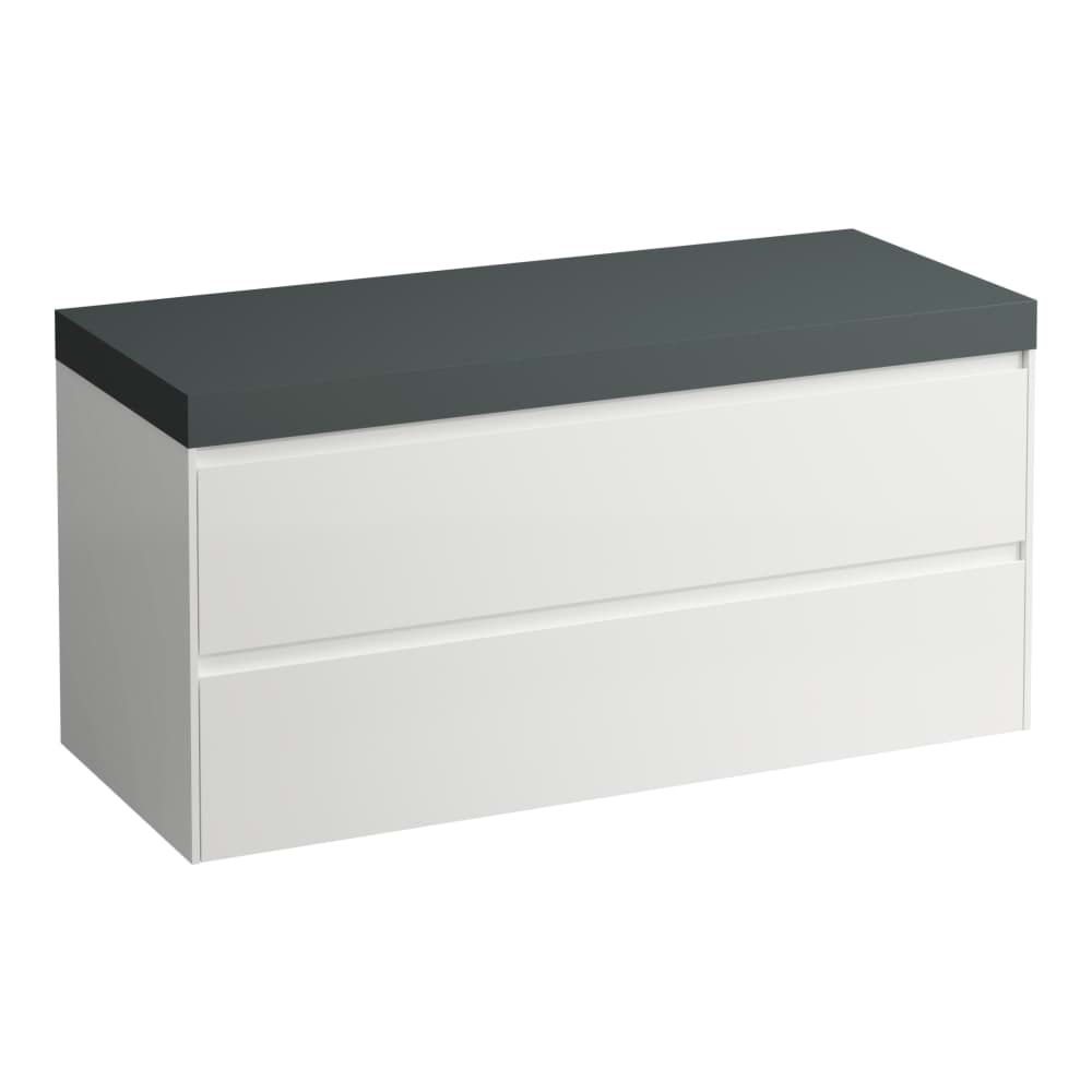 LAUFEN LANI Modulární sestava 1200, umyvadlová deska 65 mm (.266 šedá traffic), bez výřezu, se 2 zásuvkami 1185 x 495 x 580 mm #H4055701129991 - 999 - Multicolour