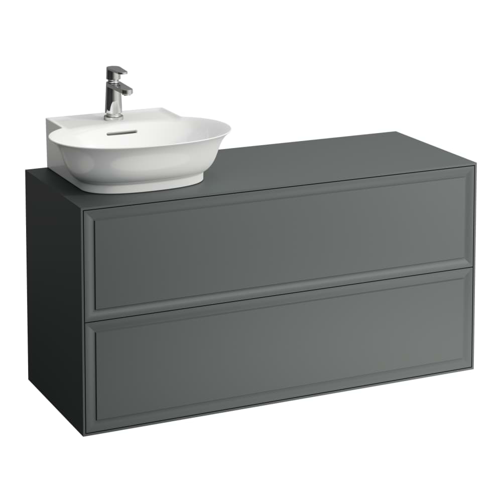 LAUFEN THE NEW CLASSIC Skříňka pod umyvadlo, se 2 zásuvkami, s výřezem vlevo, pro umyvadla H816852 1175 x 455 x 600 mm #H4060870856271 - 627 - Šedá traffic