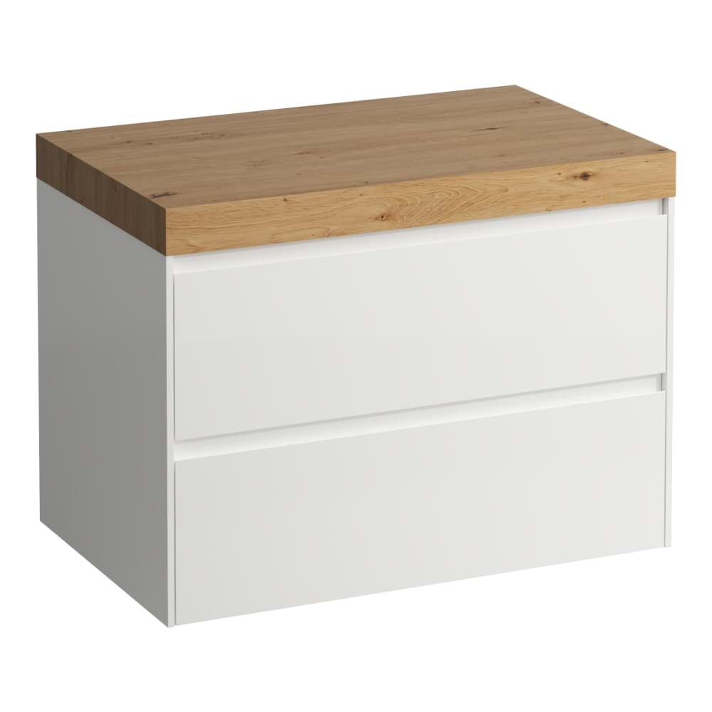 LAUFEN LANI Modulární sestava 800, umyvadlová deska 65 mm (.267 divoký dub), bez výřezu, se 2 zásuvkami 785 x 495 x 580 mm #H4065501122661 - 266 - Šedá traffic