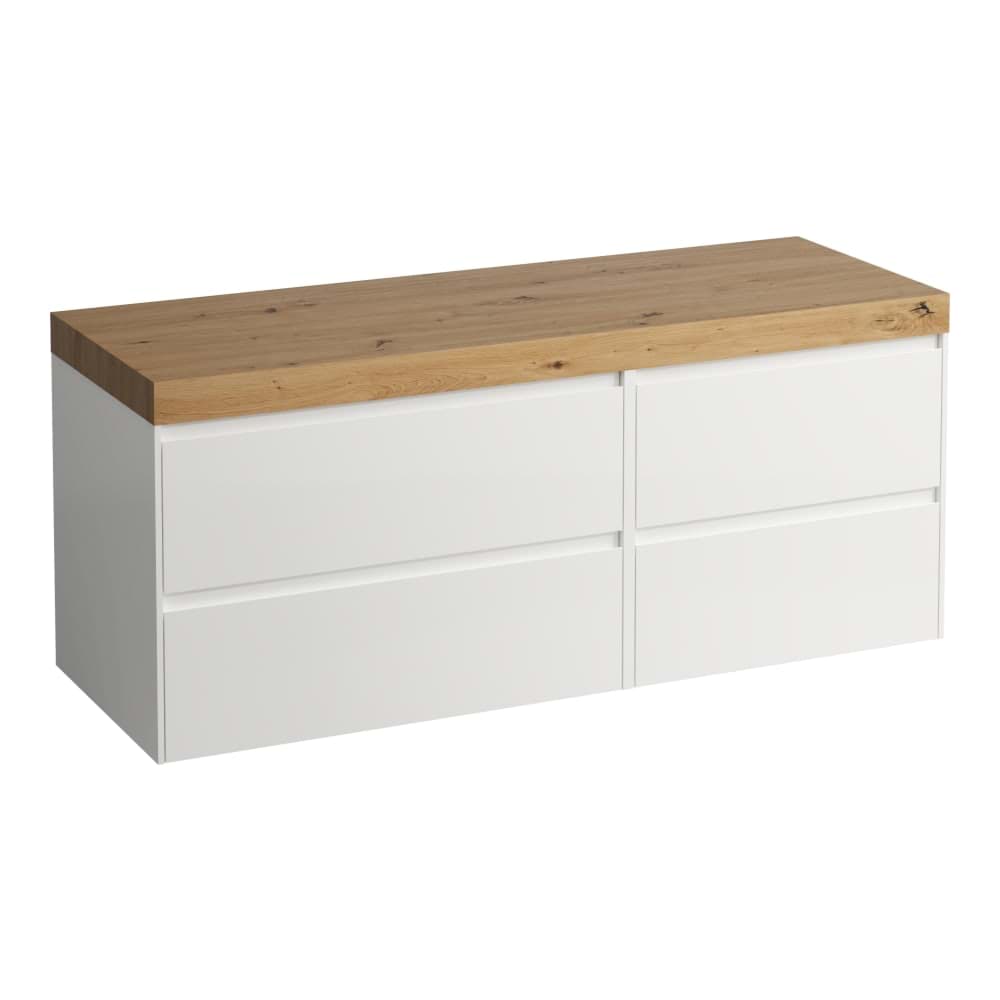 LAUFEN LANI Modulární sestava 1400, umyvadlová deska 65 mm (.267 divoký dub), bez výřezu, se 4 zásuvkami: zásuvkový element 800 + zásuvkový element 600 1370 x 495 x 580 mm #H4065801129901 - 990 - Special colour