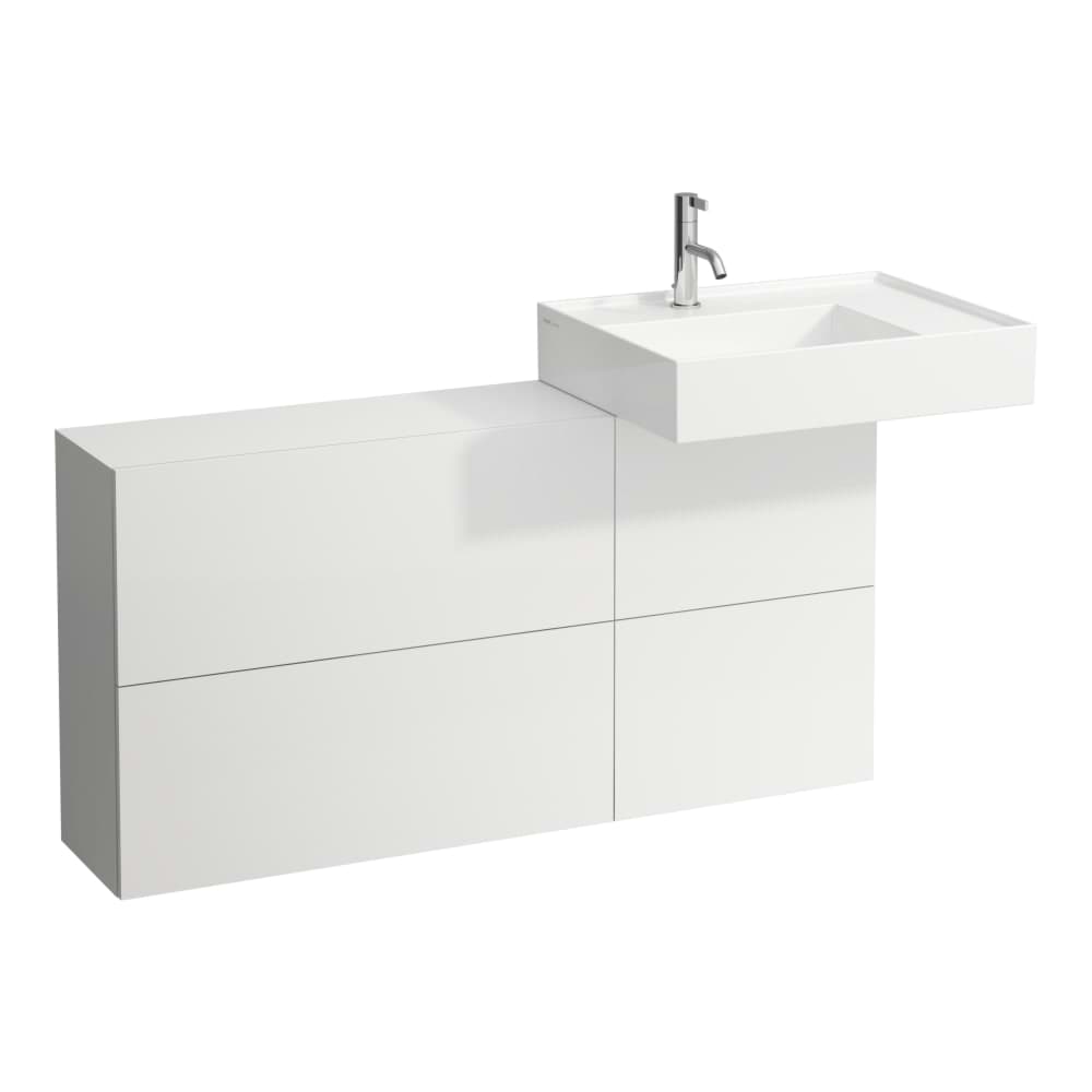 LAUFEN Kartell LAUFEN Skříňka pod umyvadlo s dvířky a dvěma výklopy, umyvadlo vpravo 1200 x 270 x 610 mm #H4082920336441 - 644 - Hořčicově žlutá