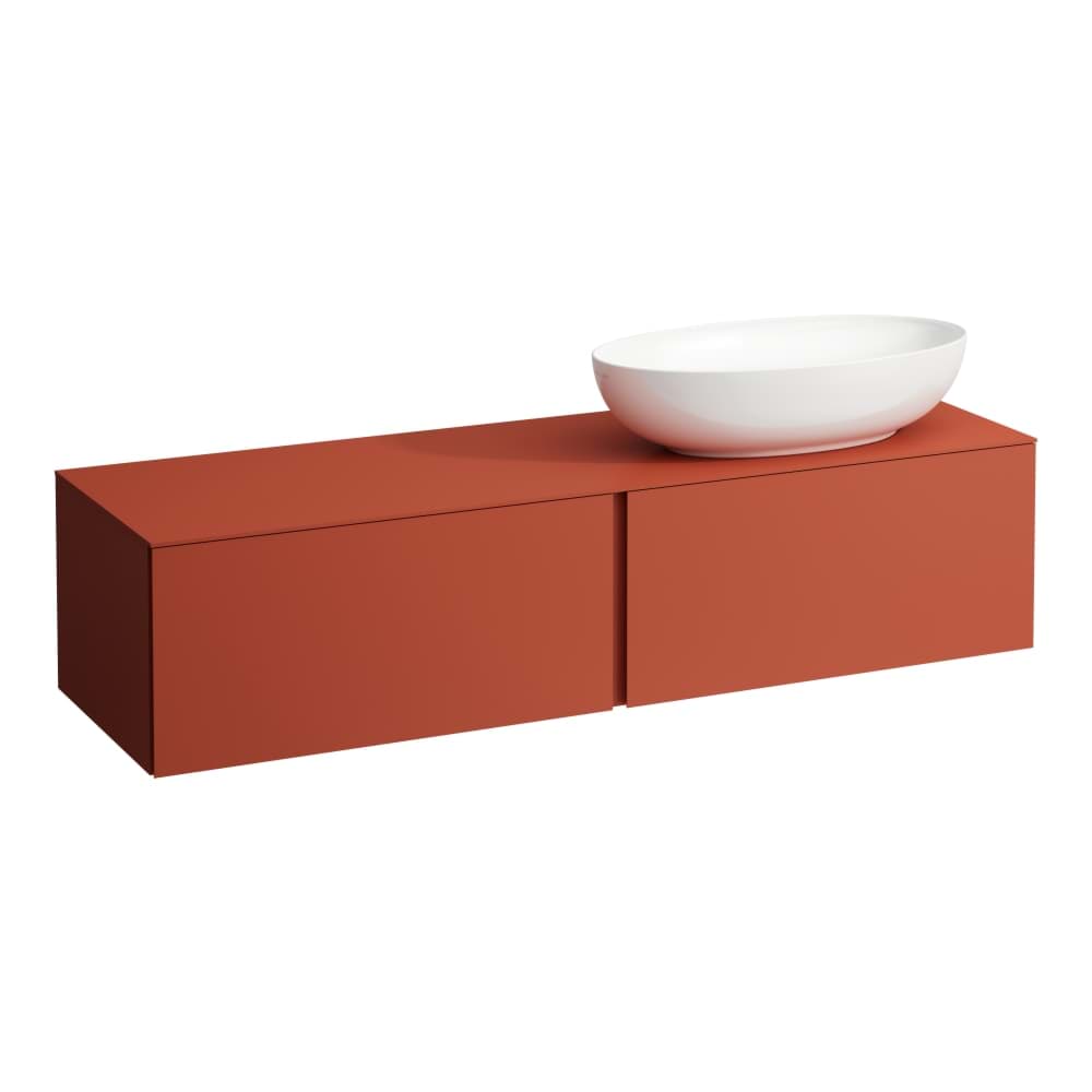 LAUFEN ILBAGNOALESSI Zásuvkový element 1600, se 2 zásuvkami, s výřezem vpravo, pro umyvadlo H818975/6, H818977/8 1600 x 500 x 370 mm #H4303530972691 - 269 - Terracotta