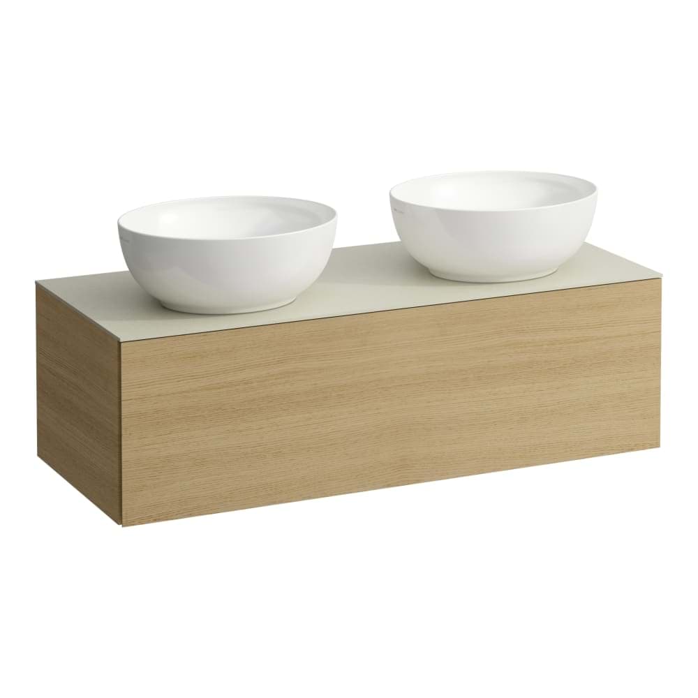 LAUFEN ILBAGNOALESSI Zásuvkový element 1200, s jednou zásuvkou, s výřezem vlevo a vpravo, s vrchní deskou Calce Avorio, pro umyvadlo H818975/6 1200 x 500 x 370 mm #H4313140979991 - 999 - Multicolour