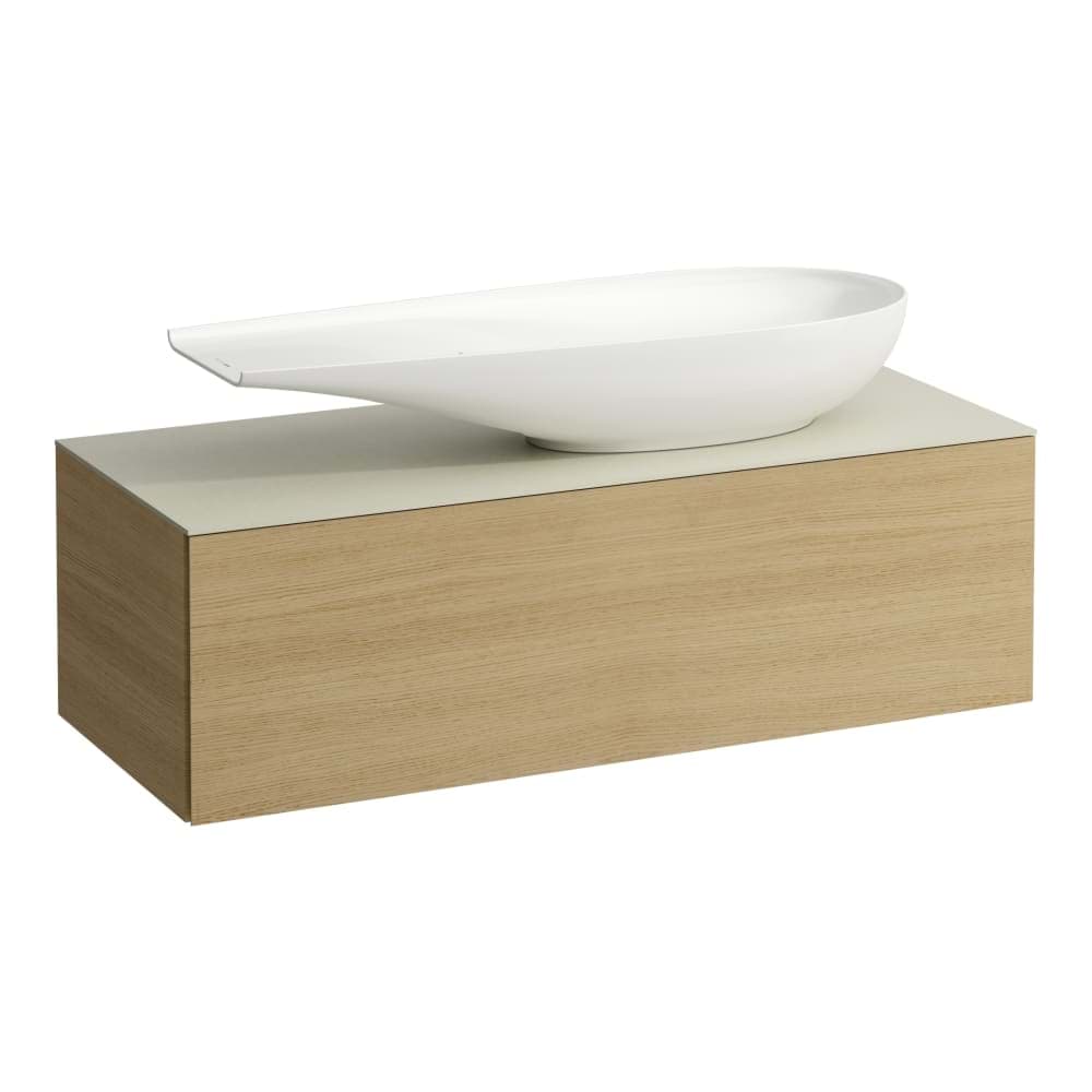 LAUFEN ILBAGNOALESSI Zásuvkový element 1200, s jednou zásuvkou, s výřezem vpravo, s vrchní deskou Calce Avorio, pro umyvadlo H818974 1200 x 500 x 370 mm #H4313230976301 - 630 - Noce canaletto - Dřevěná dýha