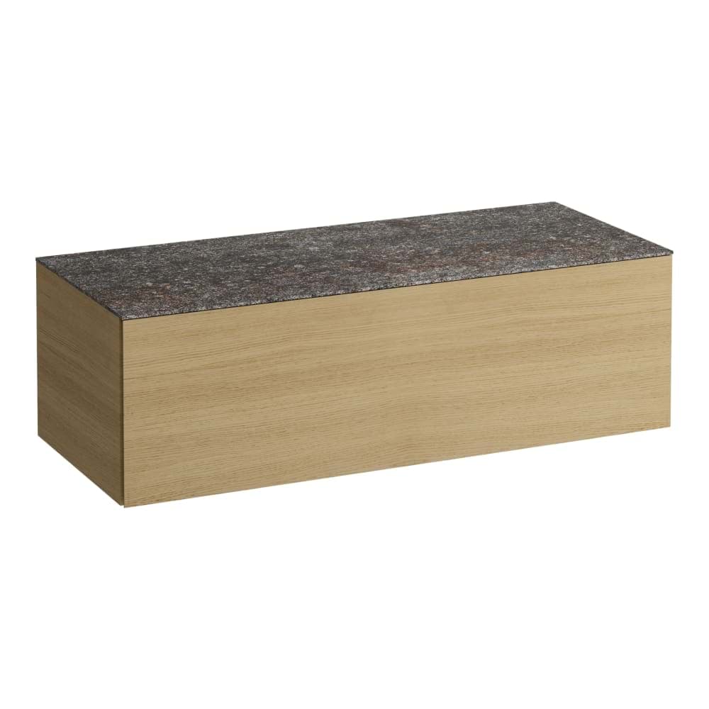 LAUFEN ILBAGNOALESSI Zásuvkový element 1200, s jednou zásuvkou, bez výřezu, s vrchní deskou Marrone Naturale 1200 x 500 x 370 mm #H4323000979901 - 990 - Special colour