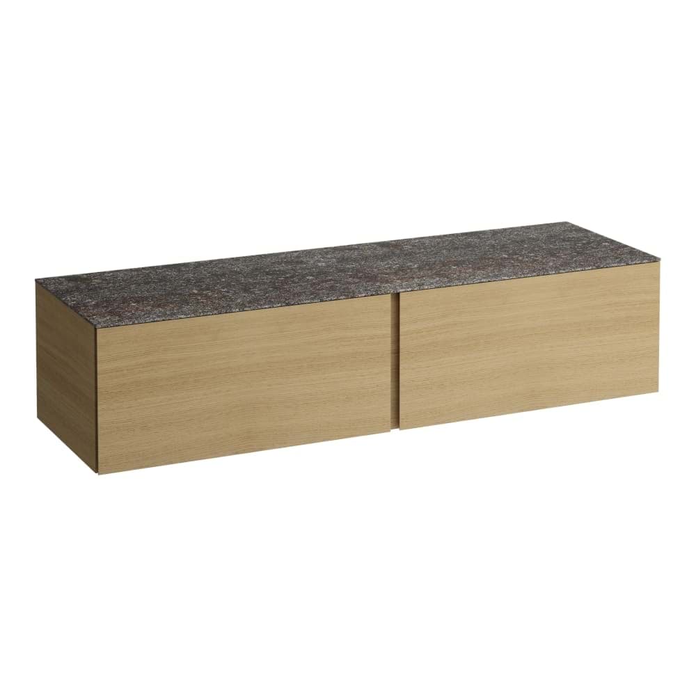 LAUFEN ILBAGNOALESSI Zásuvkový element 1600, se 2 zásuvkami, bez výřezu, s vrchní deskou Marrone Naturale 1600 x 500 x 370 mm #H4323300979901 - 990 - Special colour
