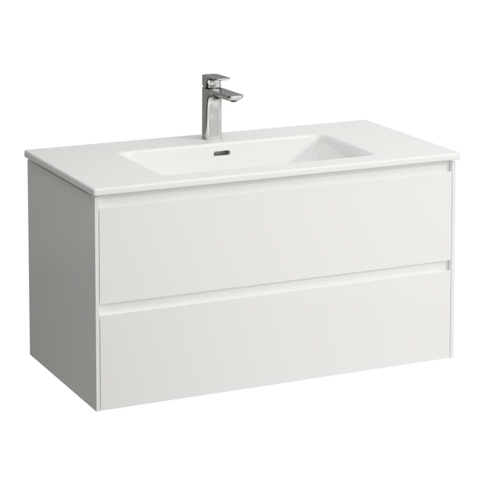 LAUFEN PRO S Umyvadlo 'slim' se skříňkou 1000 mm, se 2 zásuvkami, vč. dělícího systému do zásuvek 1000 x 500 x 535 mm #H8649672661041 - 266 - Šedá traffic