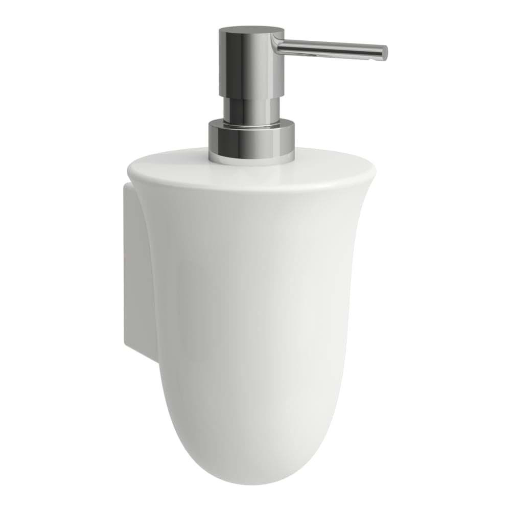 LAUFEN THE NEW CLASSIC Keramický zásobník na tekuté mýdlo, nástěnný, bez LCC, průměr nádoby 105 mm 105 x 95 x 135 mm #H8738557570001 - 757 - Bílá mat