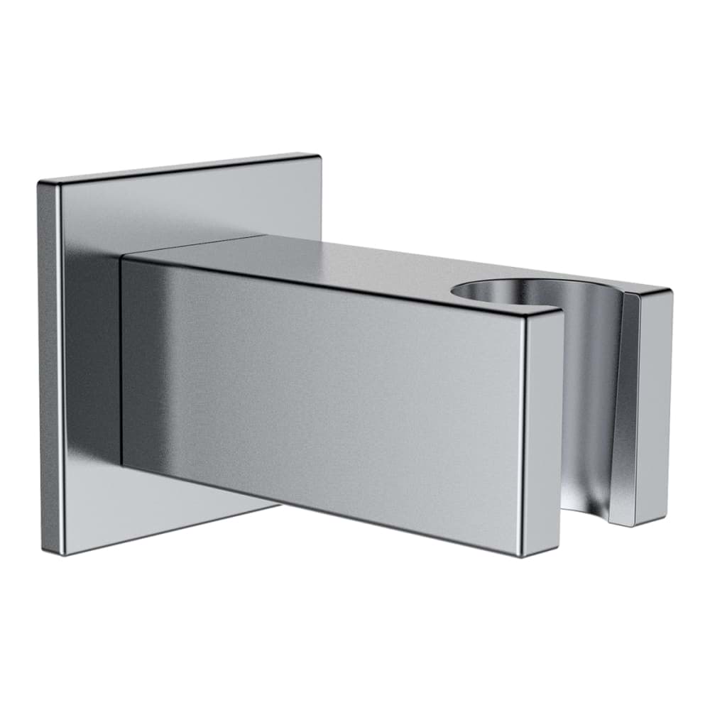 LAUFEN QUADRIGA Připojení sprchové hadice 1/2" s nástěnným držákem ruční sprchy, se zavzdušňovacím ventilem, PVD inox kartáčovaná ocel #HF901169441000