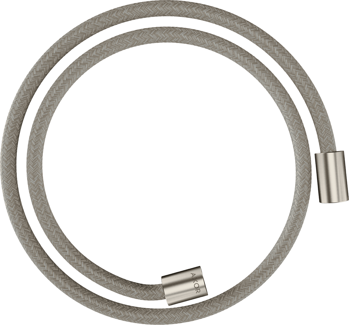 HANSGROHE AXOR ShowerSolutions Textilní sprchová hadice 1,25 m s válcovými matkami #28228800 - vzhled nerezové oceli