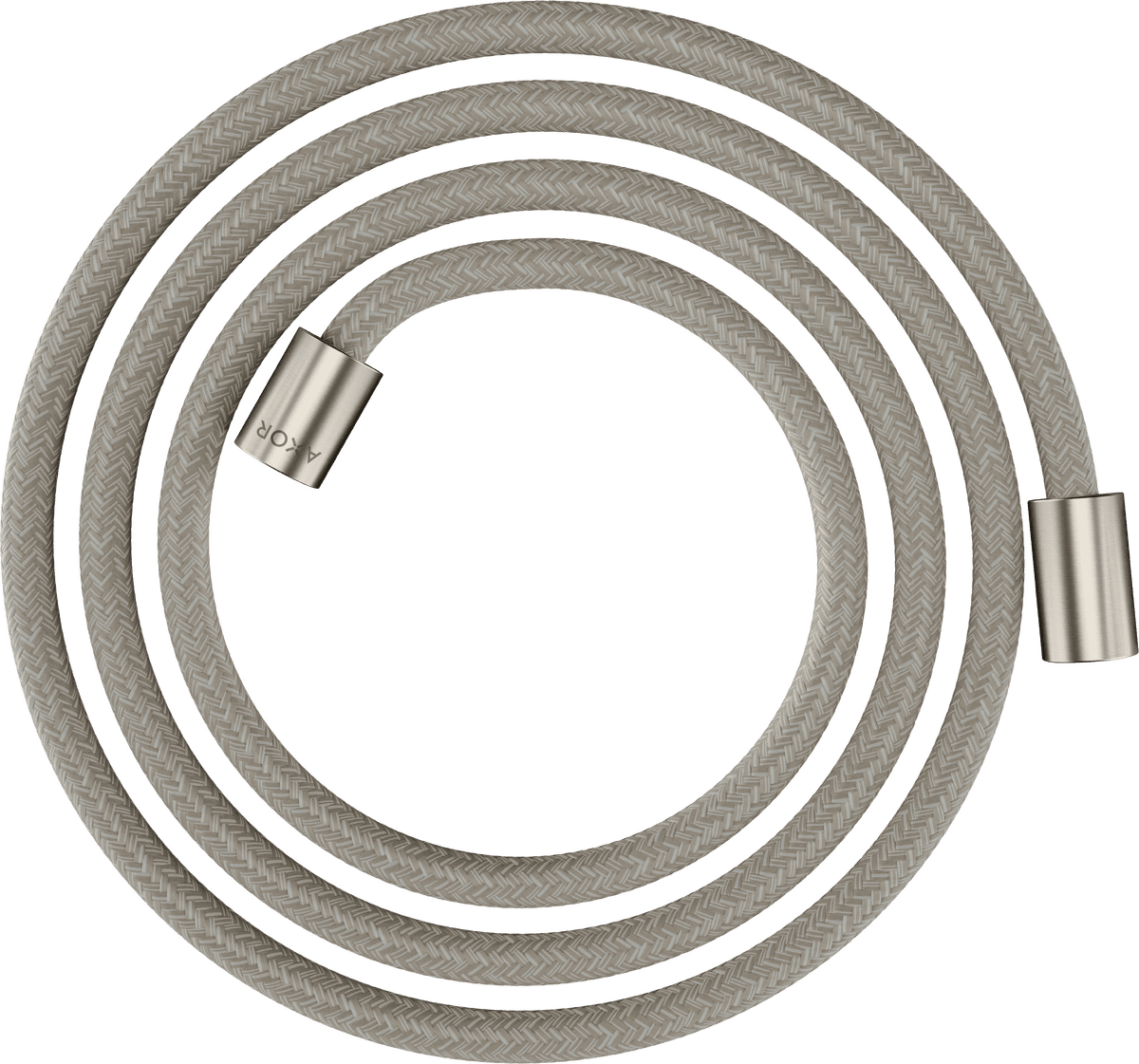 HANSGROHE AXOR ShowerSolutions Textilní sprchová hadice 2 m s válcovými matkami #28291800 - vzhled nerezové oceli