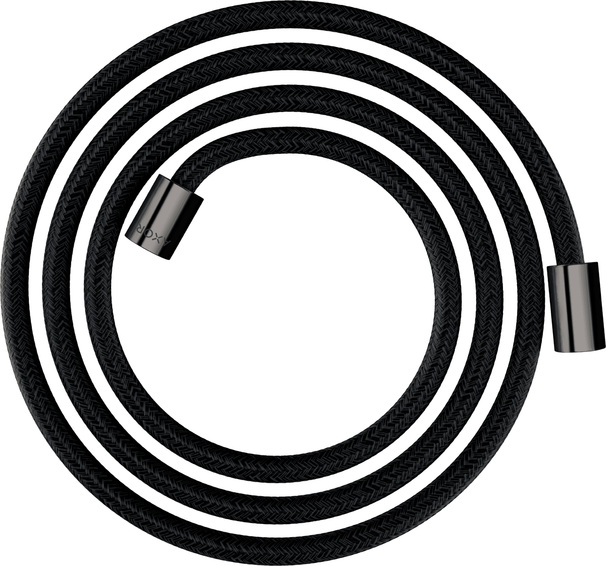 HANSGROHE AXOR ShowerSolutions Textilní sprchová hadice 2 m s válcovými matkami #28291330 - leštěný černý chrom