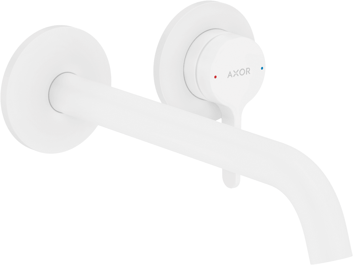 HANSGROHE AXOR One Páková umyvadlová baterie pod omítku, montáž na stěnu, s páčkovou rukojetí a výtokem 220 mm #48120700 - matná bílá