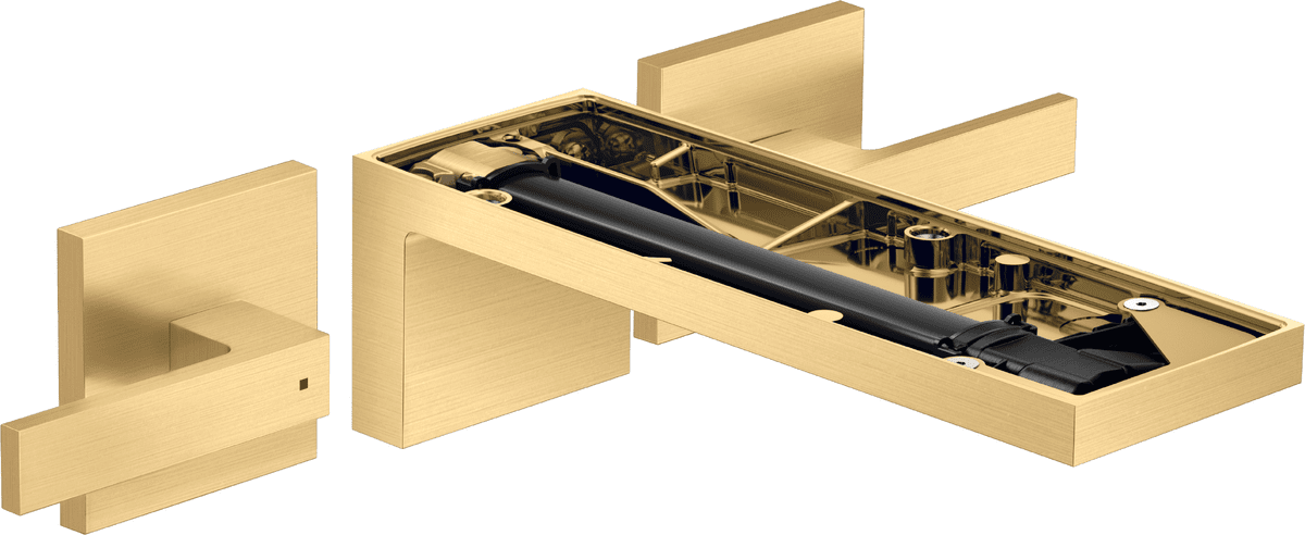 HANSGROHE AXOR MyEdition 3otvorová podomítková umyvadlová baterie pro montáž na stěnu s výtokem 221 mm, bez desky #47082250 - Brushed Gold Optic