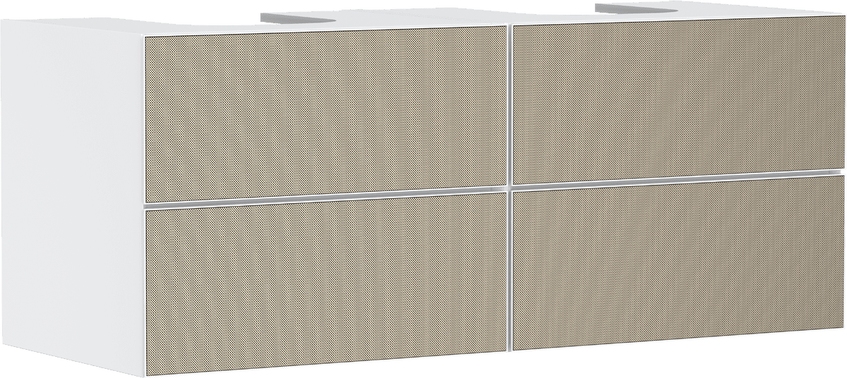 HANSGROHE Xevolos E Skříňka pod umyvadlo matná bílá 1370/550 se 4 zásuvkami pro desky pod 2 umyvadlové mísy/zápustná umyvadla #54196390 - matná bílá