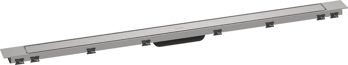 HANSGROHE RainDrain Match Plus prefabrikovaná sada sprchového žlabu 1200 s výškově nastavitelným rámem #56218800 - kartáčovaná nerezová ocel