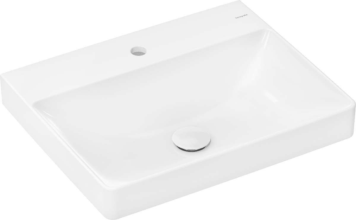 HANSGROHE Xelu Q Zápustné umyvadlo na desku 600/480 s otvorem pro baterii, bez přepadu, SmartClean #61018450 - bílá