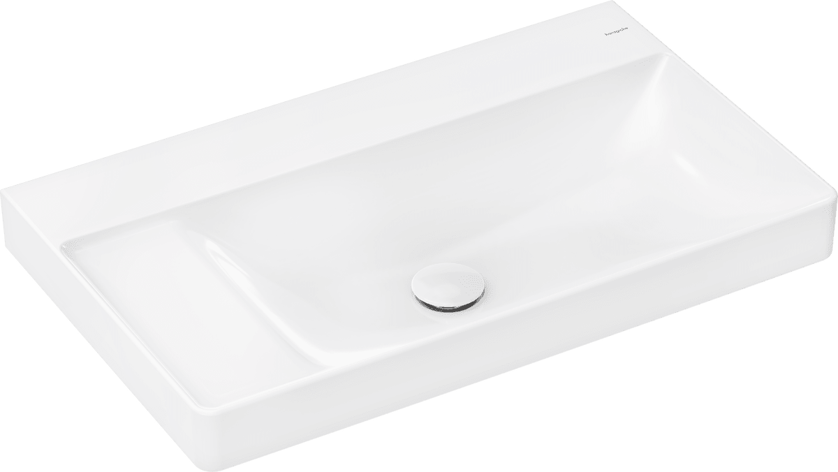 HANSGROHE Xelu Q Umyvadlo s poličkou vlevo 800/480 bez otvoru pro baterii a bez přepadu, SmartClean #61032450 - bílá