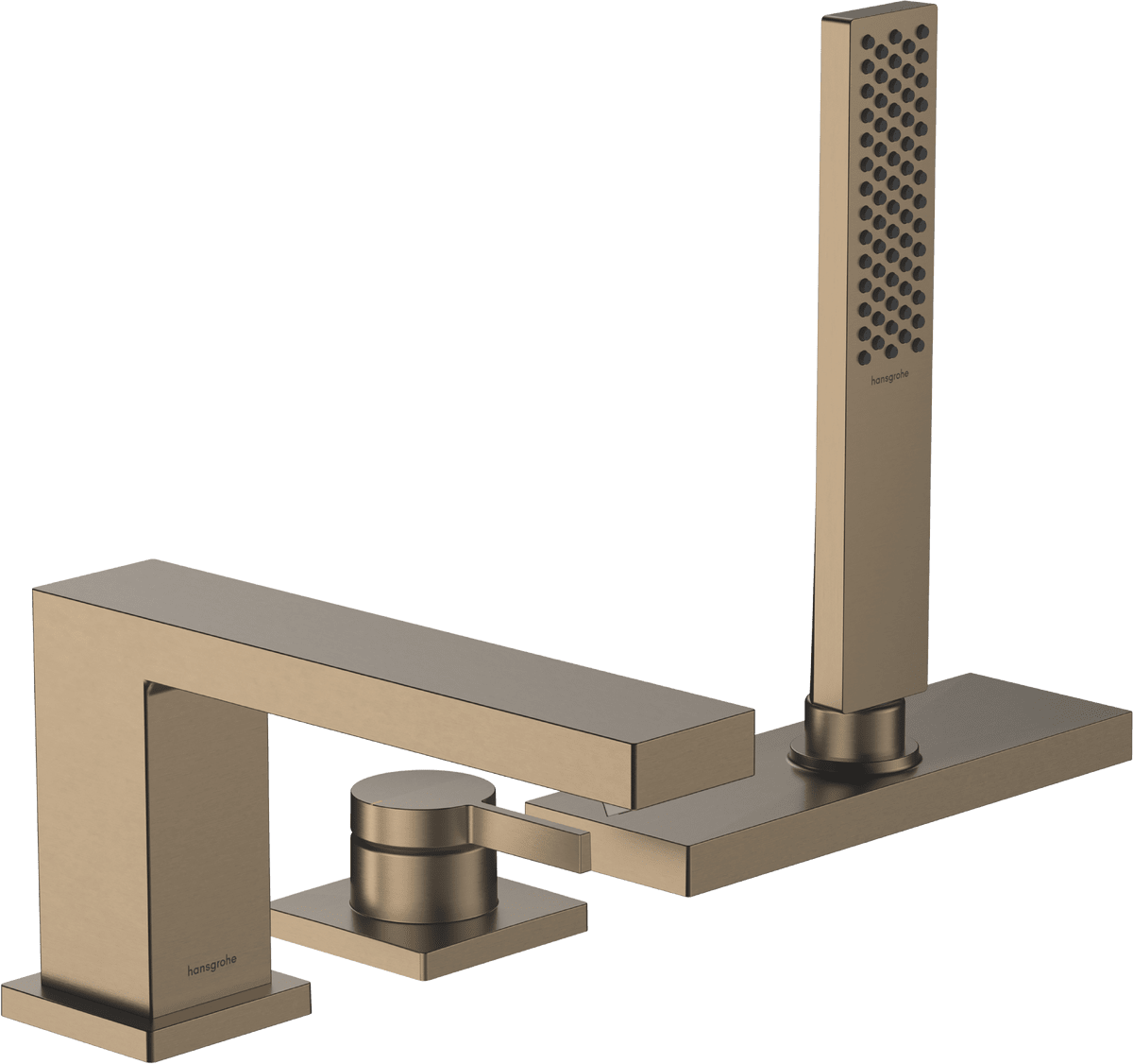 HANSGROHE Tecturis E 3-otvorová baterie na okraj vany s jednotkou sBox #73443140 - kartáčovaný bronz