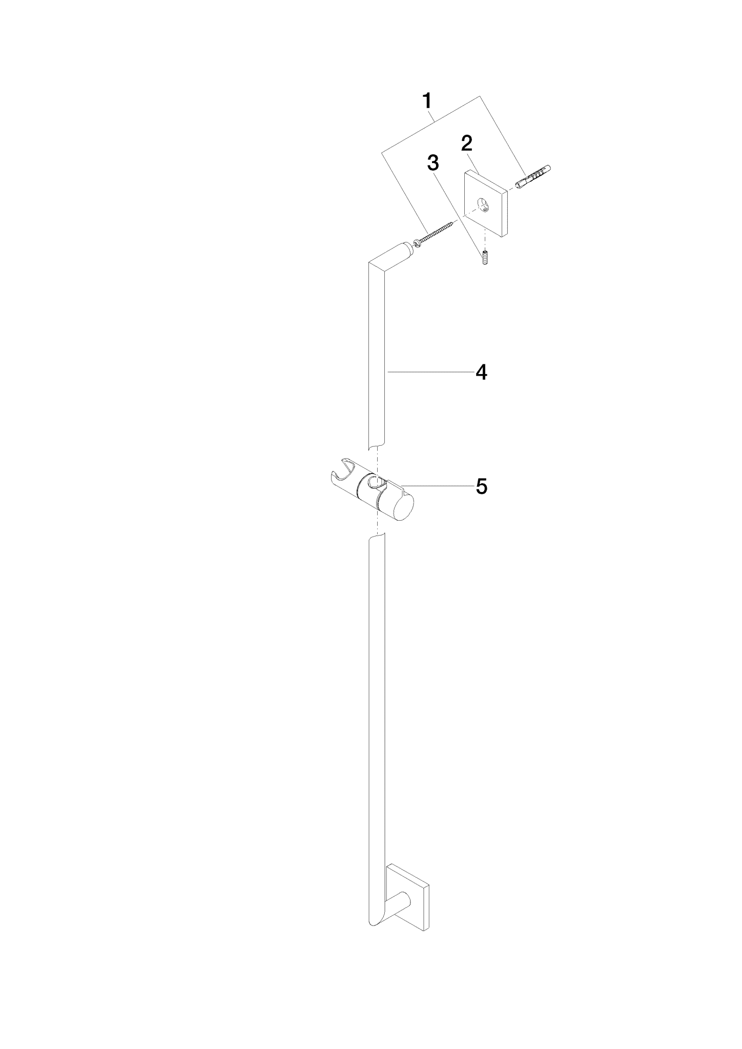 DORNBRACHT SYMETRICS nástěnný kabel s posuvem - kartáčovaná platina #26701980-06