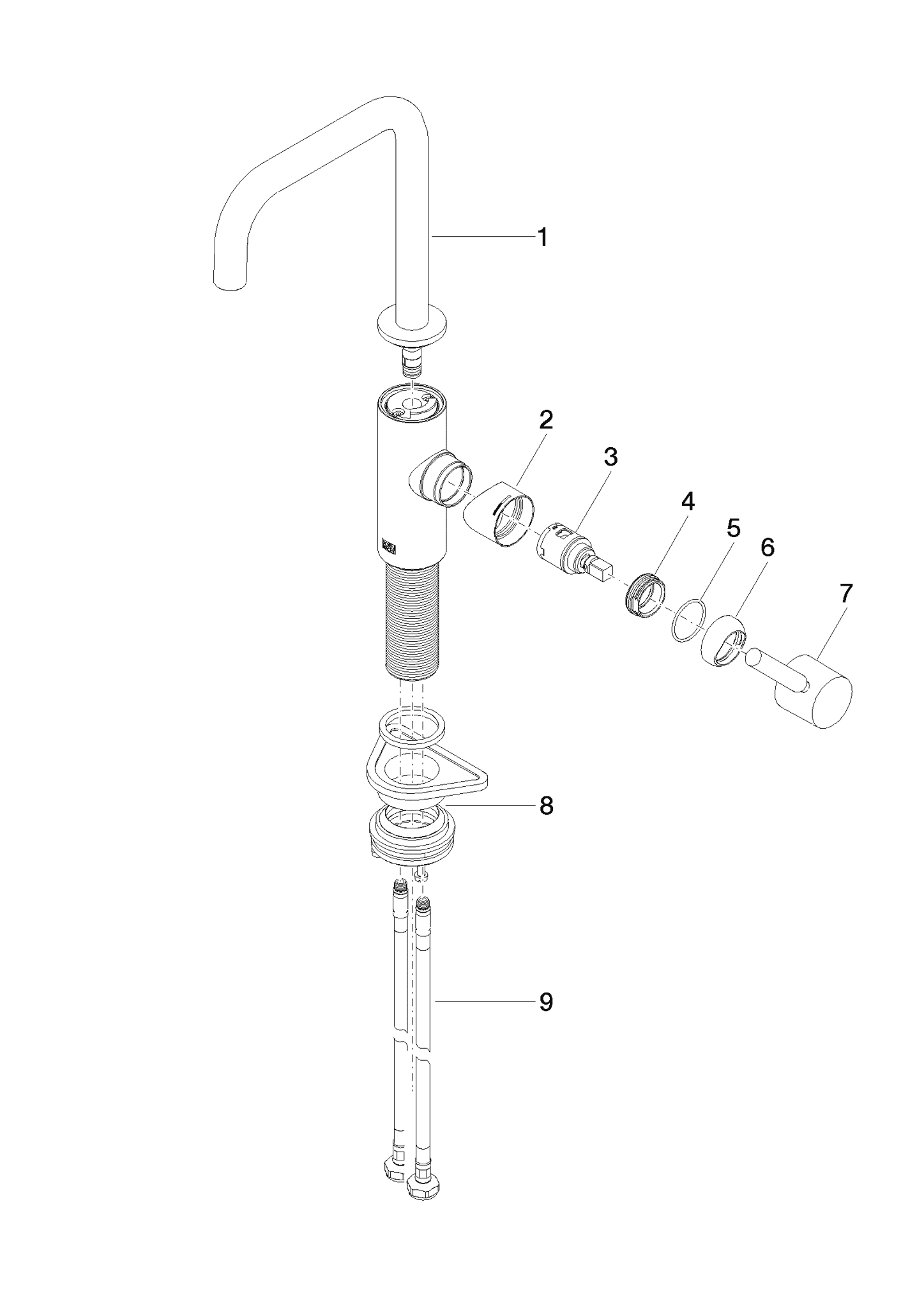 DORNBRACHT META SQUARE BAR TAP Jednopáková baterie - kartáčovaná mosaz (23kt zlato) #33805861-28