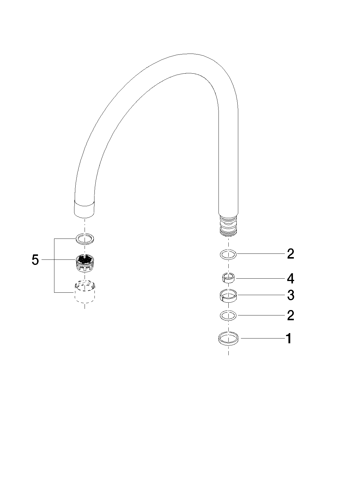 DORNBRACHT Výtoková trubice 240 mm, 1,5 g/min - kartáčovaná platina #90282220203-06