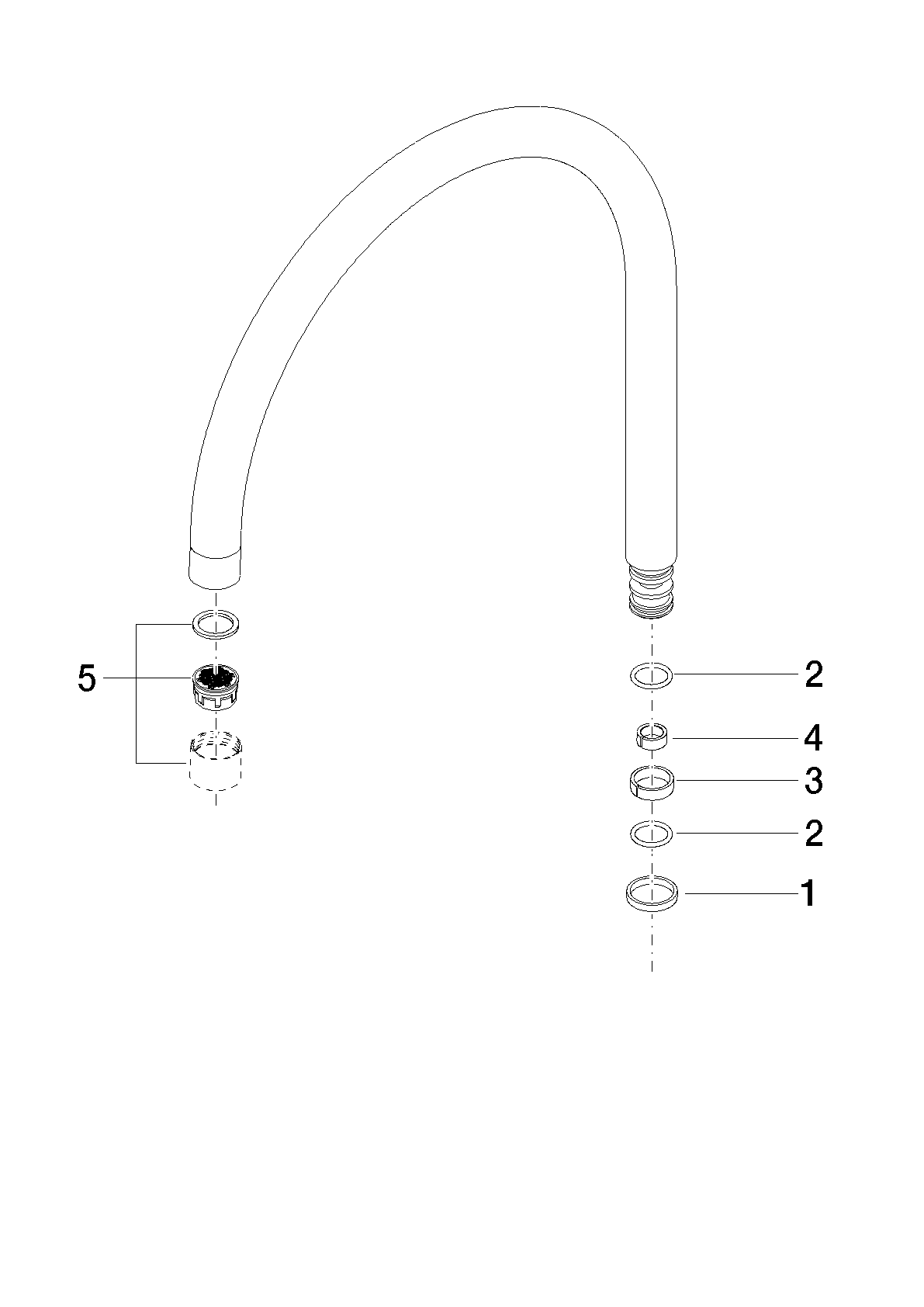 DORNBRACHT Výstup 280 mm, 8 l/min. - Tmavě platinový kartáčovaný #90282220302-99