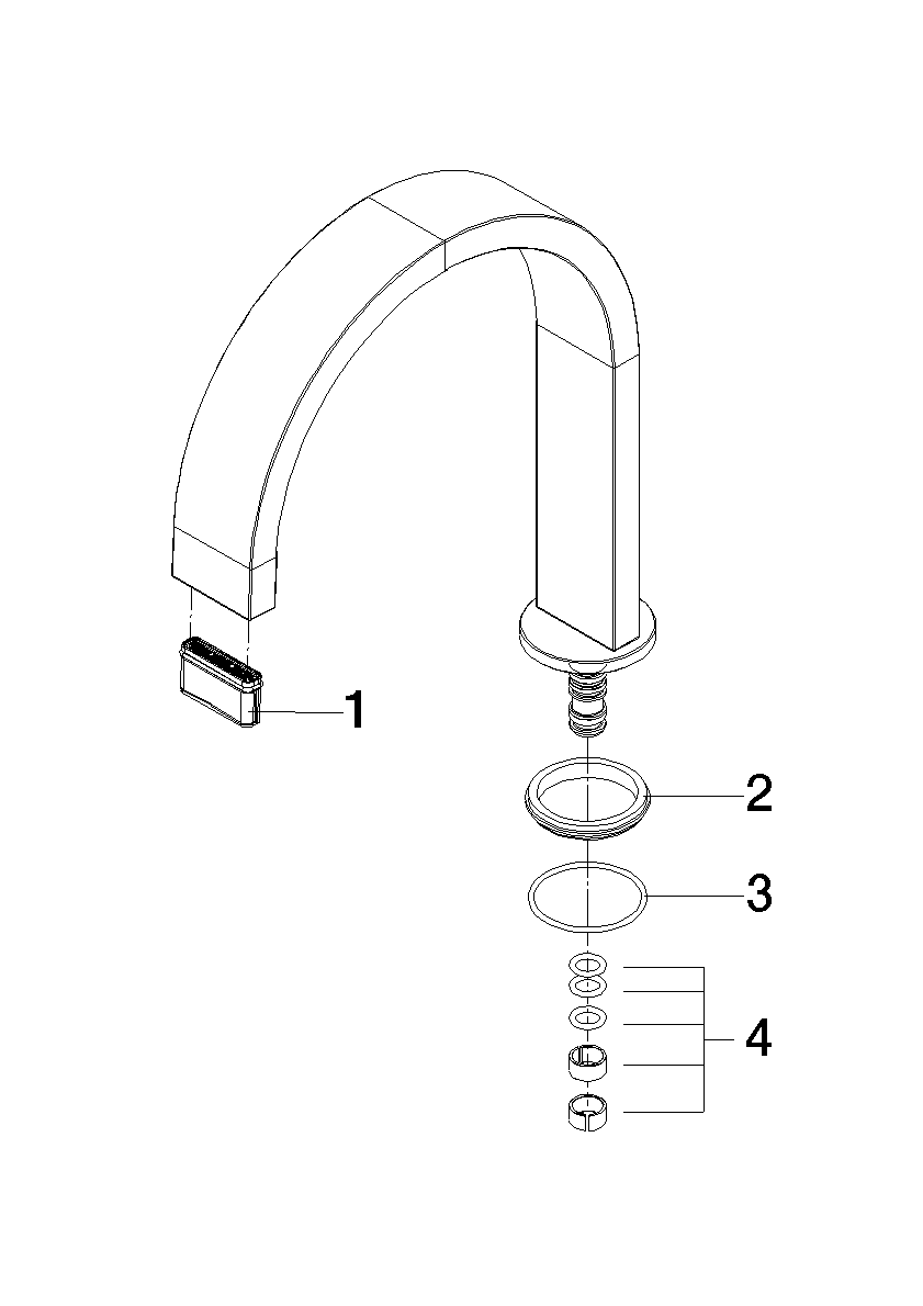 DORNBRACHT Výtoková trubice 165 mm - broušená šampaňská (22kt zlato) #90282228200-46