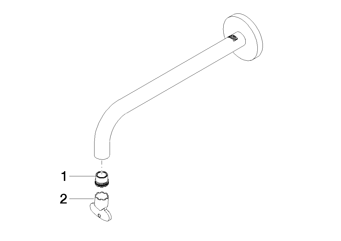 DORNBRACHT Výtoková trubice pro stěnu umyvadla 250 mm, 5,7 l/min. - Černý matný #90282235200-33