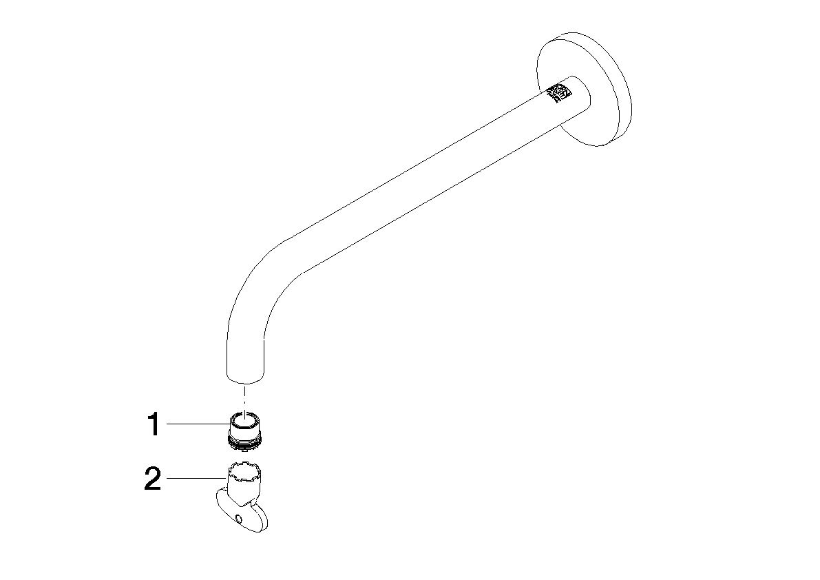 DORNBRACHT Výtoková trubice pro stěnu umyvadla 250 mm, 4,54 l/min. - chrom #90282235201-00