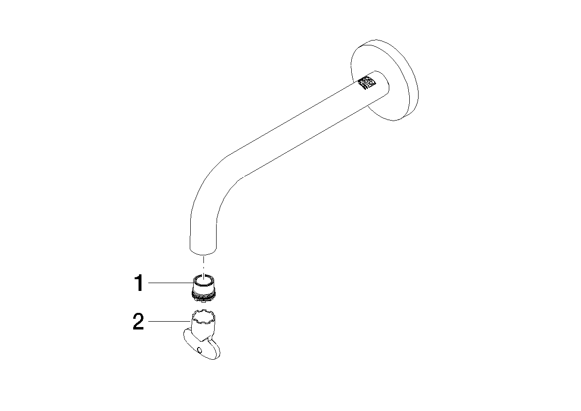 DORNBRACHT Výtoková trubice pro stěnu umyvadla 190 mm, 4,54 l/min. - chrom #90282235101-00