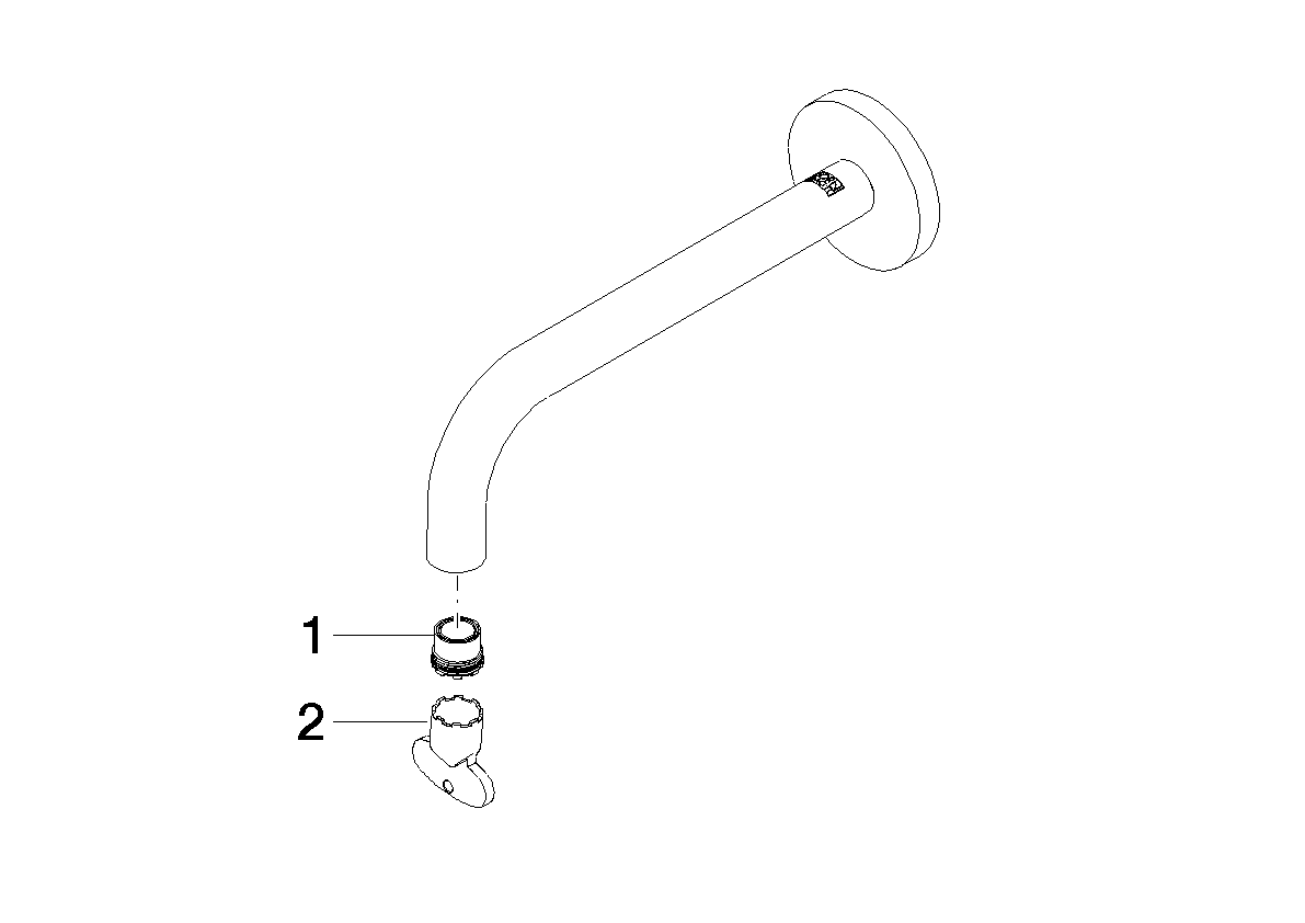 DORNBRACHT Výtoková trubice pro stěnu umyvadla 190 mm, 5,7 l/min. - Černý matný #90282235100-33