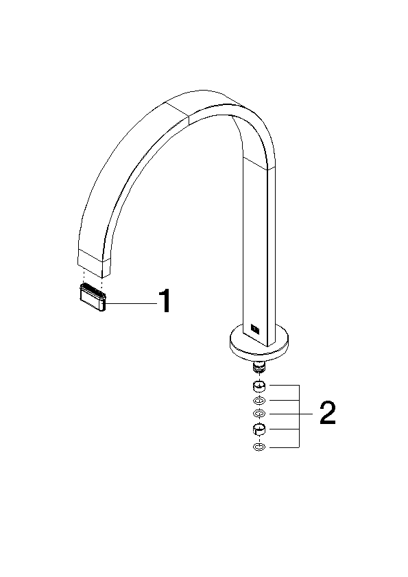DORNBRACHT Výtoková trubice 240 mm - černá matná #90282239000-33