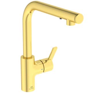 IDEAL STANDARD Kuchyňská baterie Gusto iMX s výtokem ve tvaru písmene L, průmět 232 mm #A7817A2 - kartáčovaná zlatá