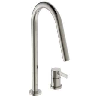 IDEAL STANDARD Gusto 2-otvorová kuchyňská baterie, kulatá výtoková trubice, výtok 240 mm #BD424GN - nerezová ocel