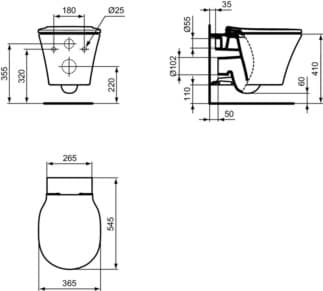 IDEAL STANDARD WC balíček Connect Air s AquaBlade #K8768V3 - Black, obrázek 8