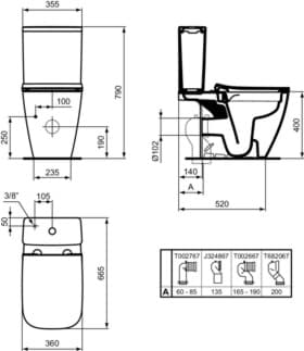 IDEAL STANDARD i.life B Oplachovací WC kombinace bez splachovacího okraje #T4612HY - Bílá (SmartGuard), obrázek 5