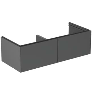 IDEAL STANDARD Dvojitá toaletní skříňka Conca nábytek 1200x505 mm, se 2 výsuvnými zásuvkami s tichým zavíráním #T5516Y2 - antracit matný