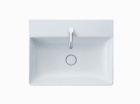 DURAVIT Umyvadlo 235360 Design by Duravit #23536000401 - pp Barva 00, Bílá Vysoký lesk, Počet míst pro mytí: 1 Uprostřed, Počet otvorů pro armaturu na jednom umyvadle: 2 Uprostřed, Broušené 600 x 470 mm