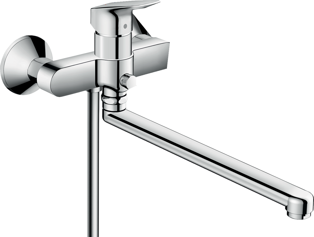 HANSGROHE Logis vanová baterie na stěnu, prodloužený výtok #71402000 chrom