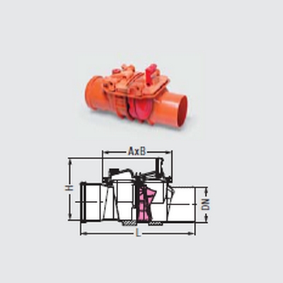KESSEL-Zpětný ventil Staufix jednoduchá klapka, s uzávěrem, O 160 72150
