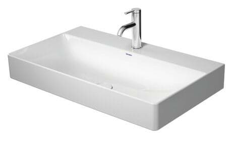 DURAVIT Umyvadlo 235380 Design by Duravit #2353800079 - pp Barva 00, Bílá Vysoký lesk, Počet míst pro mytí: 1 Uprostřed, Počet otvorů pro armaturu na jednom umyvadle: 2 Uprostřed, Broušené 800 x 470 mm