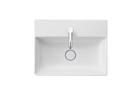 DURAVIT Umyvadlo Compact 235650 Design by Duravit #23565000711 - pp Barva 00, Bílá Vysoký lesk, Počet otvorů pro armaturu na jednom umyvadle: 2 Uprostřed, Broušené 500 x 400 mm