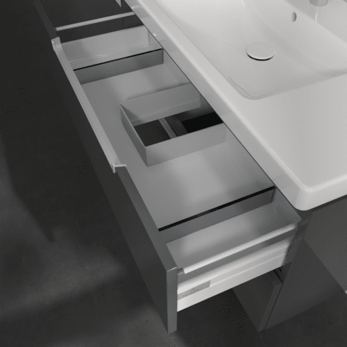 VILLEROY BOCH Subway 2.0 Vanity unit, 2 výsuvy, 987 x 520 x 449 mm, lesklá šedá #A69700FP, obrázek 8