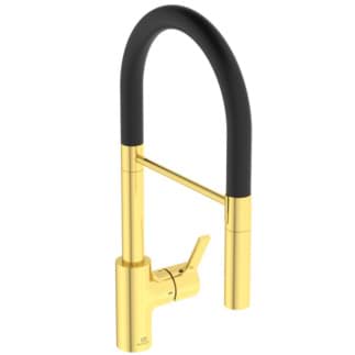 IDEAL STANDARD Poloprofesionální kuchyňská baterie Gusto, výtok 225 mm #BD417A2 - kartáčovaná zlatá