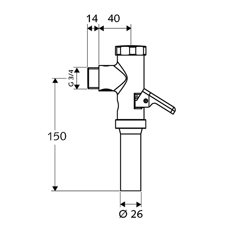SCHELL SCHELLOMAT Tlakový splachovač WC 022380699 chrom