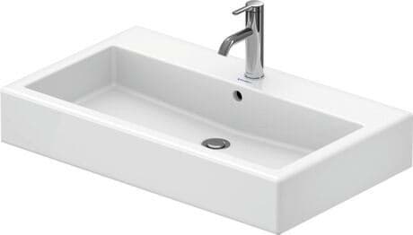 DURAVIT Umyvadlo 045480 Design by Duravit #0454800027 - p Barva 00, Bílá Vysoký lesk, Počet otvorů pro armaturu na jednom umyvadle: 1 Uprostřed, Přepad: Ano 800 x 470 mm