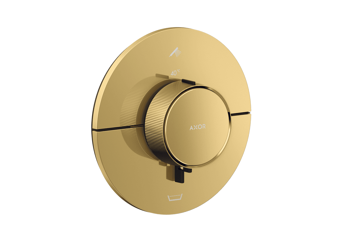 HANSGROHE AXOR ShowerSelect ID Termostat pod omítku, kulatá verze, pro 2 spotřebiče se zabudovanou bezpečnostní kombinací podle EN1717, k vaně #36751990 - leštěný vzhled zlata
